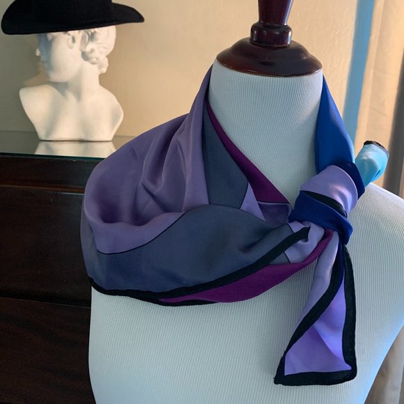 4 Square Poly Silk Large Square Scarf - Picture 1 of 3